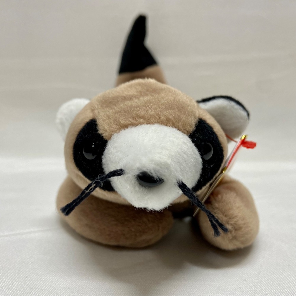 Vintage Ty Beanie Babies Ringo Baby Raccoon Retired 1995 Plush PVC Rare See Tags - Picture 5 of 16